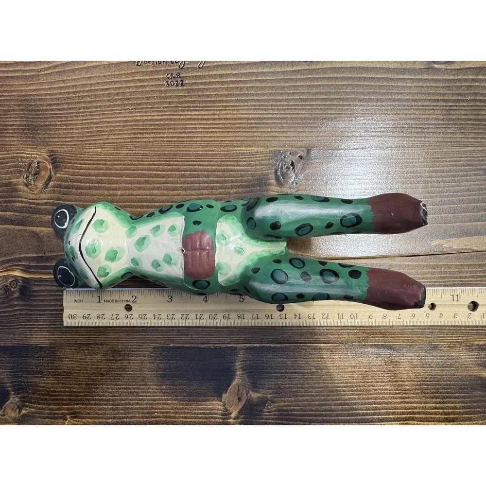 Vintage Hand Carved Wood Folk Art Animals Cat Frog Dog Indonesian Set